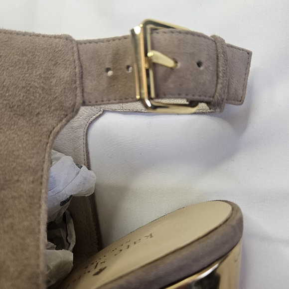 Kate Spade New York Womens Brown Suede Open Toe Heel Sandal Wit Gold Heel Size 9 - Picture 9 of 13